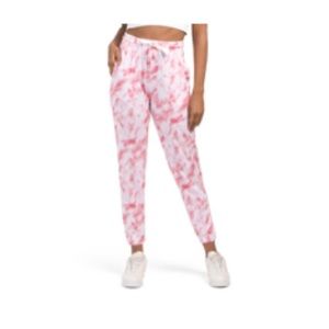 Womens KYODAN Pink White Tie Dye Athletic Joggers Size TP XS Side Pockets New
